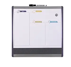 Quartet to-do Planner Magnetic Whiteboard, Lightweight Board with Dry-Erase Marker and Magnets for Schools, Office, Home, Study Room, 1.2 x 1.2 feet, 36 x 36 cm (14 x 14 inches)