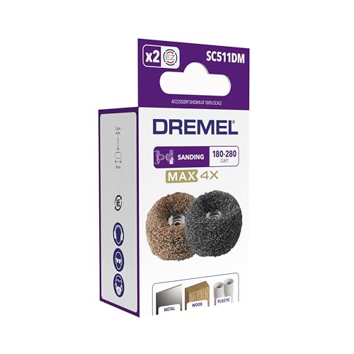 Dremel MAX SC511DM EZ SpeedClic: Schleifscheiben 180 & 280 Korn, 2 x Schleifscheiben 30mm mit MAX Lebensdauer und lang anhaltender Leistung mit Ihrem Multifunktionswerkzeug