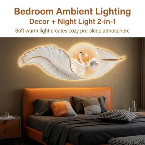 3D Wall Art Decor LED Glow Sculpture, Luxury Crystal Porcelain