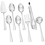 KINGSTONE 8 Piece Serving Utensils Set, 18/10 Stainless Steel Serving Utensils,...