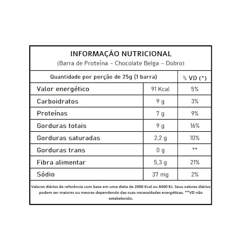 Barra Energética Proteica Dobro Mini Chocolate Belga 25 gramas (Cx com 12 unidades)