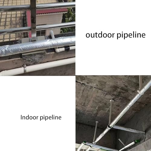 Isolante autoadesivo in schiuma per tubi per protezione antigelo, coperture in polietilene pretagliate per unità AC e irrigazione invernale all'aperto, 4 m x 15 mm x 95 cm, involucro per pali in