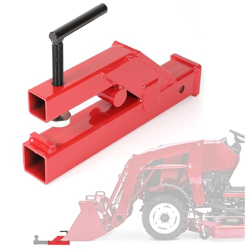 ECOTRIC Clamp On Trailer Hitch 2 Ball Mount Receiver Adapter Bucket Trailer Hitch Competible with Deere Bobcat Tractor Bucket Forklift
