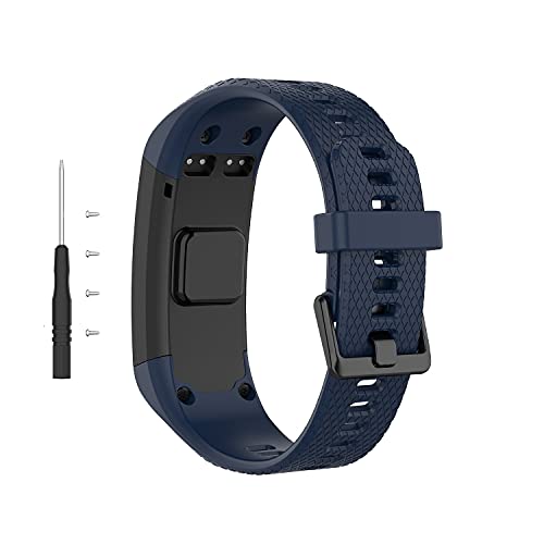 BoLuo Correa para Garmin Vivosmart HR,Bandas Correa Repuesto,Correas Reloj,Silicona Reloj Recambio Brazalete Correa Repuesto Strap Wristband para Garmin Vivosmart HR Watch Accessories (Azul marino)