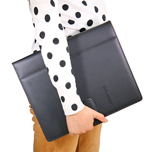 Plinrise High Grade Multifunction Letter Size Padfolio/ Resume Portfolio Folder-Document Organizer / Business Card Holder With Calculator And 8 File Pockets (Black) #TOP3