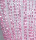 FlavorThings 3FT X 9FT 34 Strands Pink Iridescent Crystal Beaded Curtain for Doorway Room Divider Pa