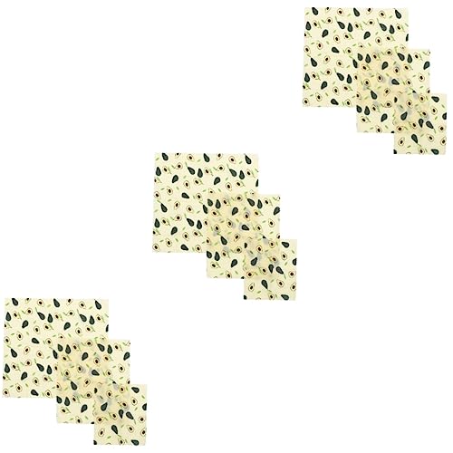 HEMOTON 3 Juegos De Envoltorios De Cera De Abeja Para Pan Aperitivos Reutilizables Lavables De Algodón Para Cocina Y Picnic (3 Unidades)