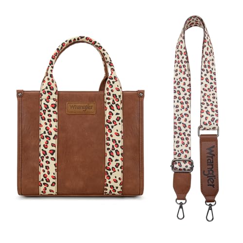 Image of Wrangler Tote Bag for Women, Western Purse, Top Handle Handbag with Aztec Crossbody Strap, Medium Zipper Purse