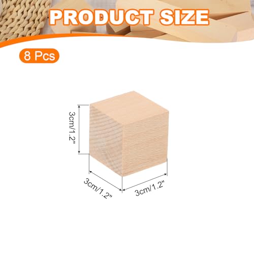 QUARKZMAN 8 Stücke Basswood Schnitzblock, 3x3x3cm Quadratische Holzdübel Blöcke Holzstücke für DIY, Kunstdekoration, Handwerk Schnitzen, Handgeschnitzt