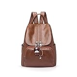 Außenmaterial: PU-Leder KaiKai Frau Rucksack-Hand beiläufige Daypack Fashion Rucksack for College-Damen Rucksack PU-Leder (Color : Brown)