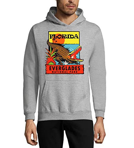 Sweat à capuche Florida Everglades en coton mélangé gris haut de gamme