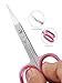 Nail Scissors Curved Eyebrow Scissors for Nail, Cuticle, Eyelashes, Nose Hair, Mustache and Beard - Manicure and Pedicure Small Scissors for Men and Women