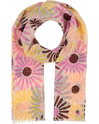FRAAS Baumwollschal mit Blumen-Design - 50x180 cm - Baumwoll-Stola perfekt für Frühling und Sommer
