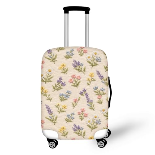 Luggage cover élastique fleur violette et protège-valise lavable XL en spandex