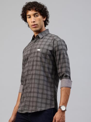 Image of Majestic Man Men Comfort Slim Fit Pure Cotton Tartan Checked Casual Shirt