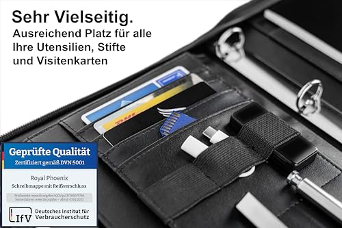 Classeur en cuir synthétique de qualité Hawk A4 porte-documents zippé - 2