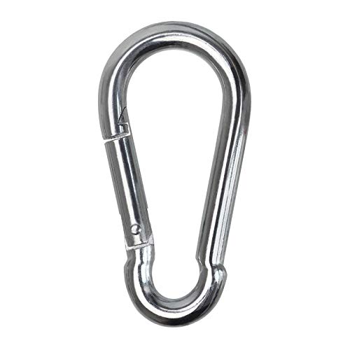 BB Sport 10 Karabinerhaken 70 x 7 mm Karabiner Max. Belastbar 180 KG - DIN5299 Feuerwehrkarabiner Set Stahl Galvanisch Verzinkt Stark