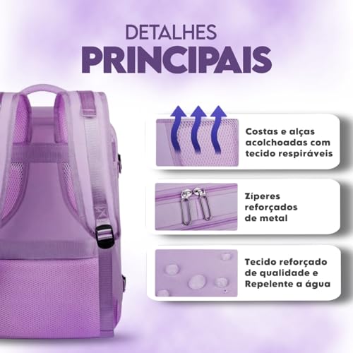 Mochila Executiva Premium Viagem Faculdade Trabalho Bagagem Mala de Mão Grande Impermeável Com Compa