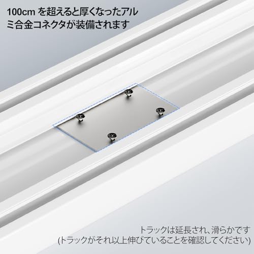 KUZRZNH ダブル カーテンレール サイレント 超薄型 天井スライドレール アルミ合金、リビングルーム、バスルーム、寝室用 オープンルームのプライバシー保護用カーテンボックスセット（ホワイト，2.5M） [4]