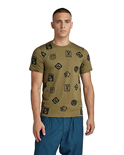 G-Star Raw Shield Allover Slim T-Shirt, Camisetas Para Hombre, Multicolor Tree House Shields Ao D21659-C721-D318 , Xs G-Star Raw Shield Allover Slim T-Shirt, Camisetas Para Hombre, Multicolor Tree House Shields Ao D21659-C721-D318 , Xs