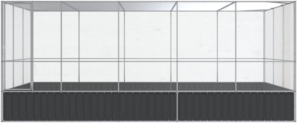 Outdoor Aviary Bird Cage, Galvanized Steel Outside Ample Activity Space Birdcage, 203.9"x120.9"x83.5",-301