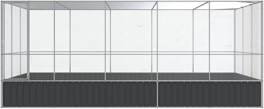 SKM Aviary Silver Galvanized Steel Large Aviary Rectangular,Silver (Weight 214.62KG)
