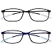 OPULIZE Ice 2 Pack Super Lightweight Reading Glasses Black Dark Blue Womens Mens RR61-13 +1.50