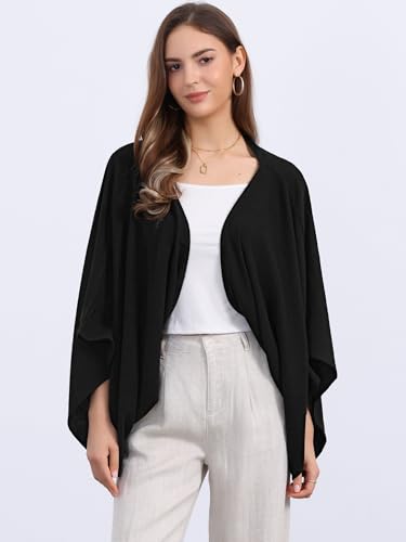 Image of Seta T Women's Linen Cardigan Spring Summer 3 /4 Sleeve Open Front Loose Cover Ups Lightweight Shrug