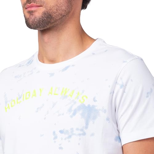 Image of Spykar Men's Slim Fit Round Neck Half Sleeve Printed Casual T-Shirt