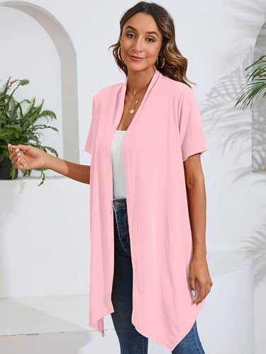 Image of Women's Lightweight Open Front Cardigans Casual Soft Drape Spring Summer Fall Cardigan S-3XL