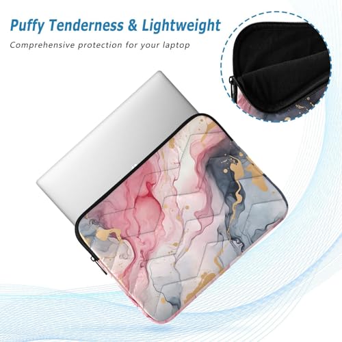 Funda para portátil 13-14 pulgadas en mármol rosa resistente y protectora miniatura 5