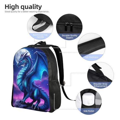 Funny Backpack Dragon Backpack Aesthetic Bookbag Black Simple Modern Lightweight Backpack With Mesh Side Pocket Large Laptop Backpack2