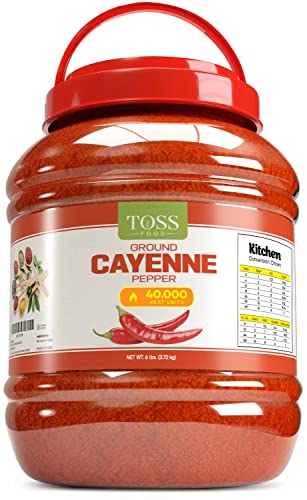 TOSS Hot Red Cayenne Pepper 40,000 Heat Units - 6 LB Bulk