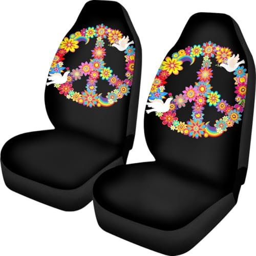 Pehede Car Seat Cover Peace Flower Front image