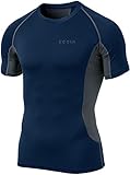 TSLA TM-MUB73-NVH_Large Men's Mesh-Side Panels Short Sleeve T-Shirt Cool Compression Baselayer MUB73