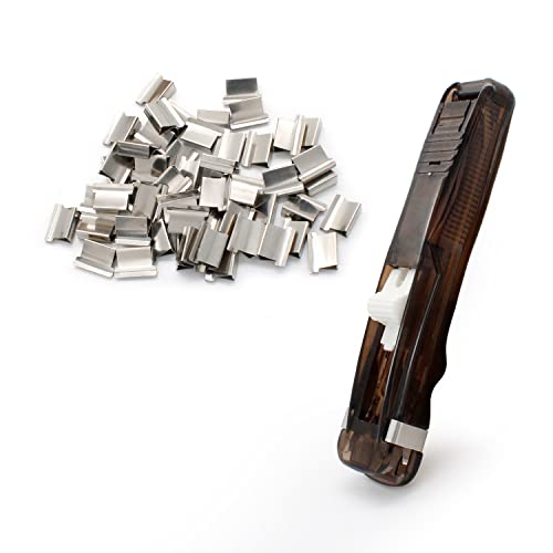 DEANKEJI Agrafeuse et 50 Pièces Petits Pince de Bureau, Le Noir Agrafeuse Demi Bande, Ensemble Multifonctionnel D'agrafeuses de Bureau, Utilisé pour les Documents de Bureau et la Reliure de Livres Cover