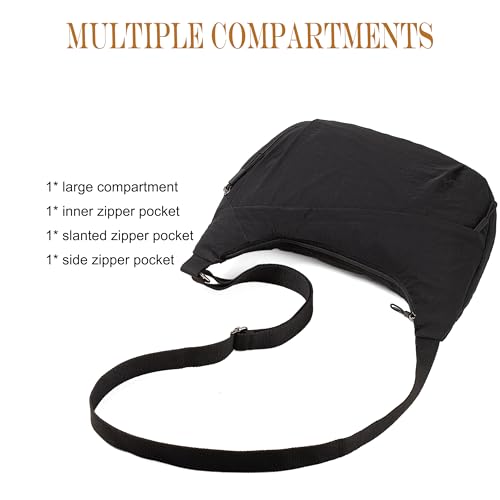 Nylon Crescent Crossbody Bag for Women Shoulder Tote Handbag Casual Sling Bag for Outdoor Travel 7