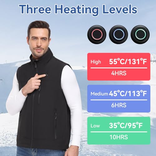 Soft Shell Heated Vest for Men with Battery, 9 Heating Zone Lightweight Insulated heating Vest for Winter Outdoor2