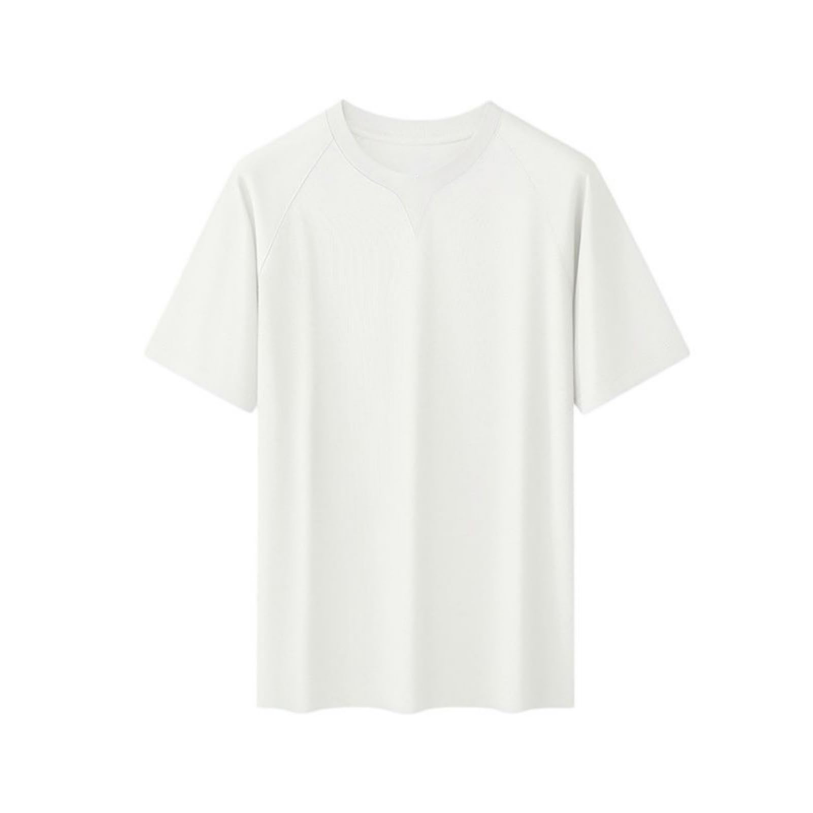 Camiseta de manga corta de algodón con cuello redondo para hombre, ajuste holgado, para uso diario, hogar, viajes