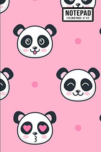 Panda Notepad: Panda Small Lined Notepad / Notebook | 110 Pages | 6 x 9