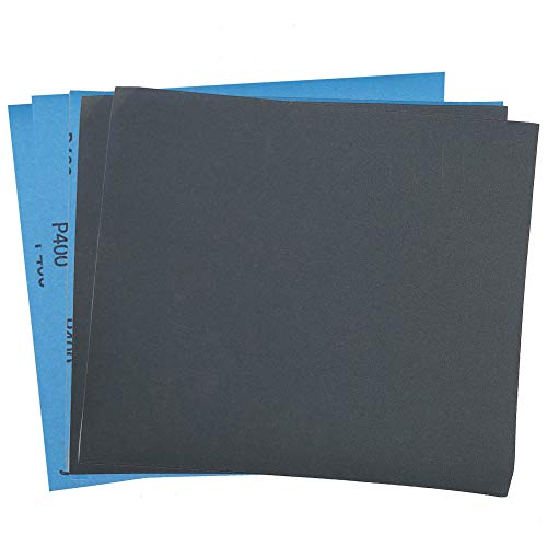 LotFancy 400 Grit Sandpaper, 9 x 11 30PCS Dry Wet Sand Paper, Silicon Carbide Sanding Sheet for Automotive Wood Furniture Metal Sanding, Polishing, Finishing