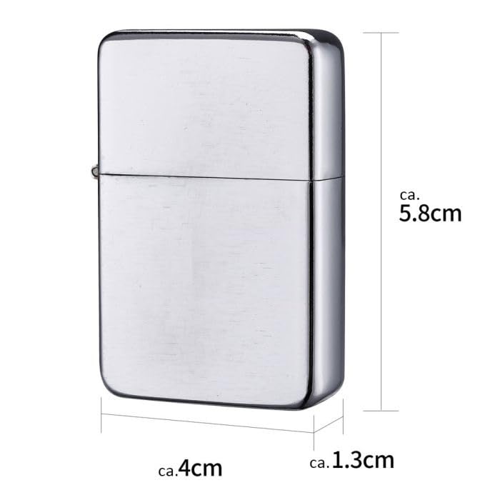 Windproof Lighter Pocket Lighter Petrol Lighter Metal Lighter Men's Gift Outdoor Camping Gift Idea Unfilled (Brushed Silver Chrome) - Image 2