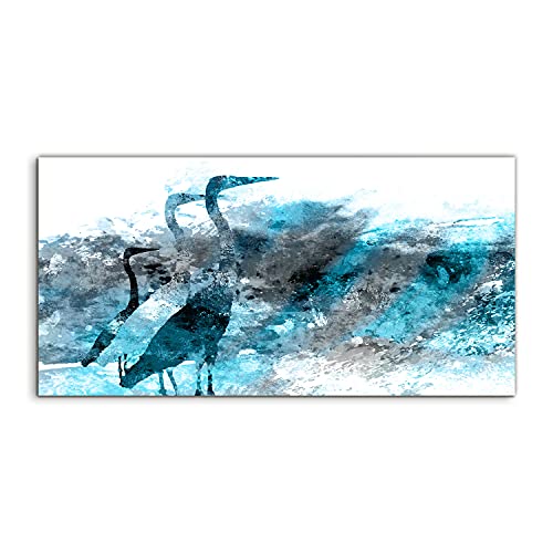 Tableau acrylique watercolors animals 100x50cm pour decoration murale salon