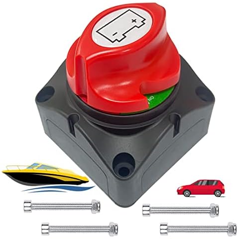 Battery Disconnect Switch, FUKPO Battery Isolator Switch 12V-48V Battery Master Cut Shut Off Isolator Switch, Battery Cut Off Switch for Car Boat Motorcycle Cover