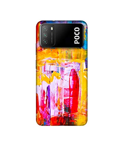 Image of Amazon Brand - Solimo Designer Multicolor Canvas Paint 3D Printed Hard Back Case Mobile Cover for Mi Poco M3