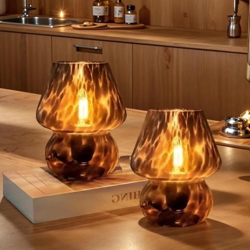 Lampe de table champignon en verre de Murano - Intensité variable - Style vintage du milieu du...