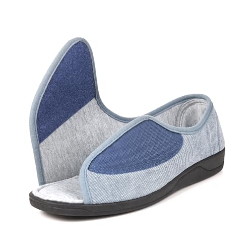 Open Toe Woman Diabetic Slippers, Memory Foam, Adjustable Closure, Orthopedic Walking Slippers for Indoor and Outdoor Use, Comfortable for Arthritis Swollen Feet Edema3