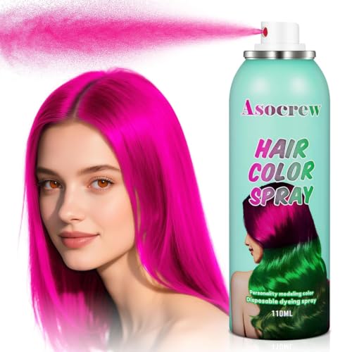 Image of Hair Spray,Hair Color Spray Dye,Grey Temporary Hair Color Dye for Kids Women Men,Hairspray Color Pomades,Washable Color HairSpray for Party, Cosplay,Halloween,Christmas. (Pink#)