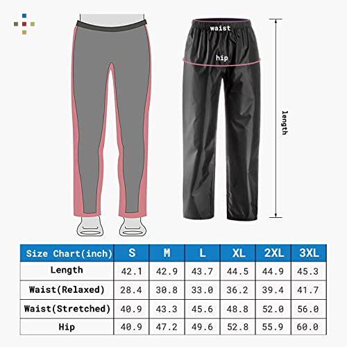 Rain Pants Men, Mens Waterproof Rain Pants Lightweight Breathable Rain Over Pants Hiking Cycling Black Xl #TOP5
