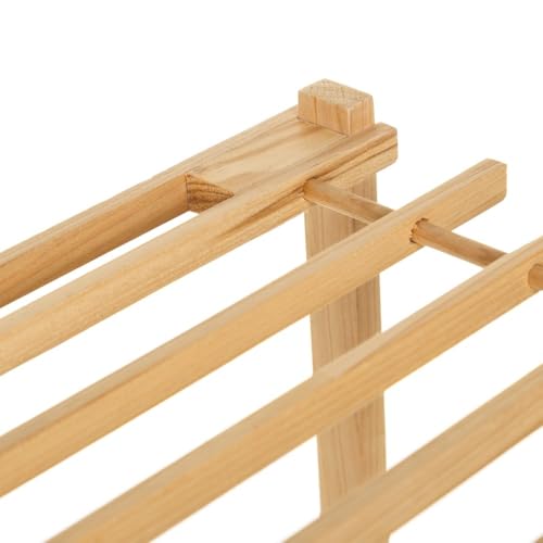 DRW Schuhregal mit 2 Böden aus Tannenholz in natur